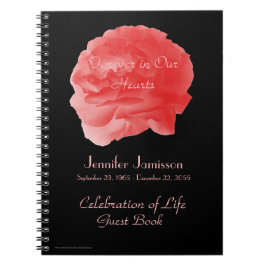 Firande Life Guest Bok Coral Rosa ros spiral Anteckningsbok