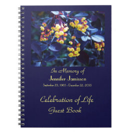 Firande Life Guest Bok, Golden Gula blommor Anteckningsbok