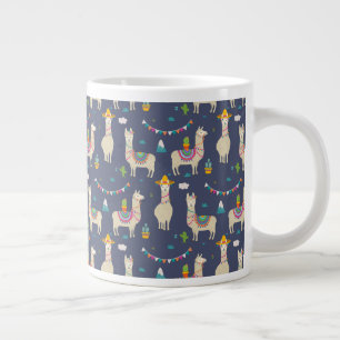 Firande Llama Mönster Jumbo Mugg
