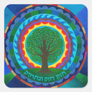 Firande Mandala Sticker Fyrkantigt Klistermärke