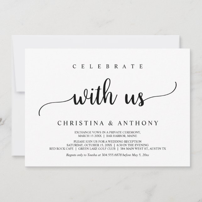 Firande med oss, Rustik vigsel Inbjudningar (Framsida)