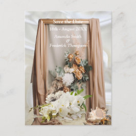 Firande med vita blommor runt siden meddelande vykort