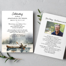 Firande of Life, Canoeing Fishing Funeral Inbjudningar