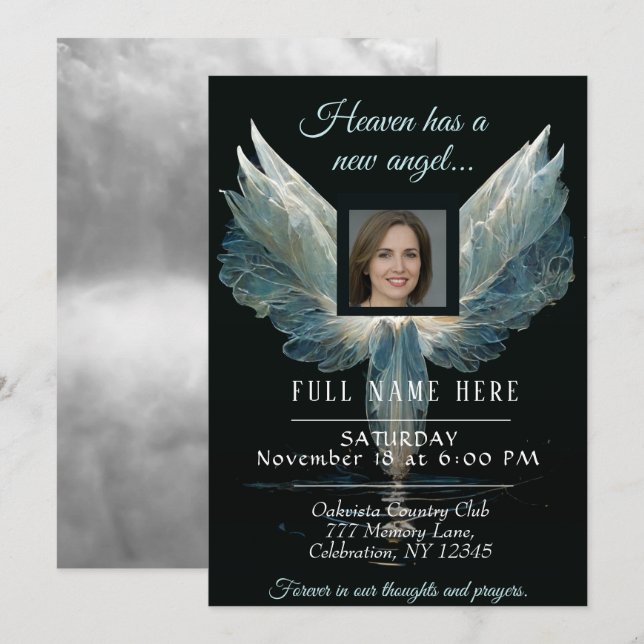 Firande of Life - Foto Memorial Inbjudningar (Fram/baksida)