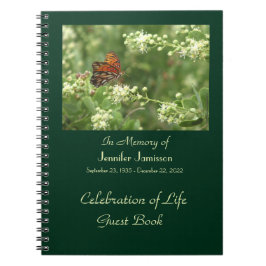 Firande of Life Guest Bok, Orange Butterfly Anteckningsbok