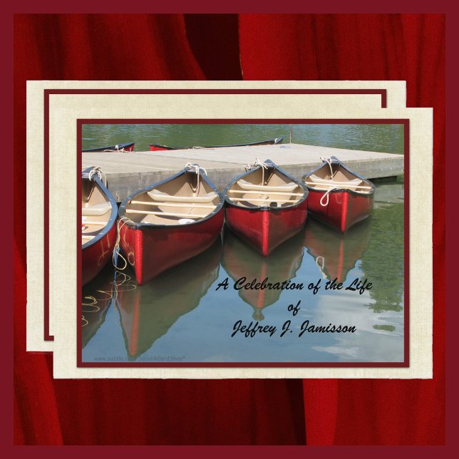 Firande of Life, Memorial Service, Red Canoes Inbjudningar (Skapare uppladdad)