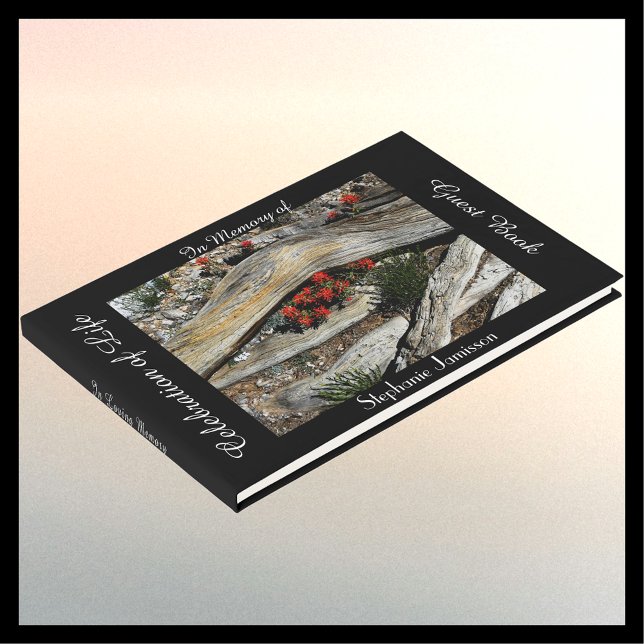 Firande of Life, Namn, Red Flowers and Wood Gästböcker (Skapare uppladdad)