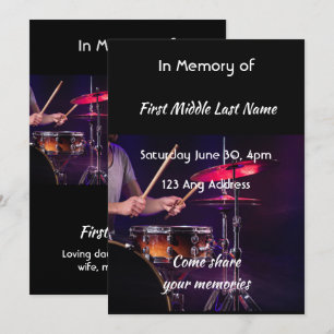 Firande of Life Service Drummer Drummer Band Inbjudningar