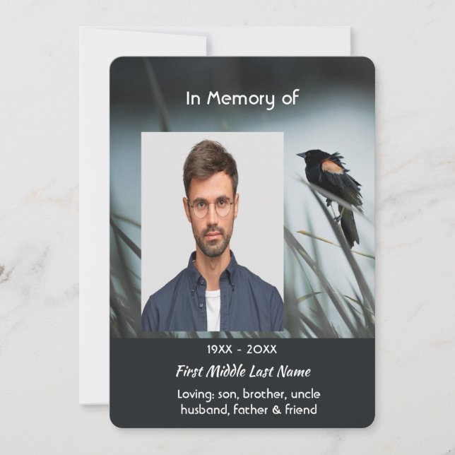 Firande of Life Service Red-vinge Blackbird Inbjudningar (Framsida)