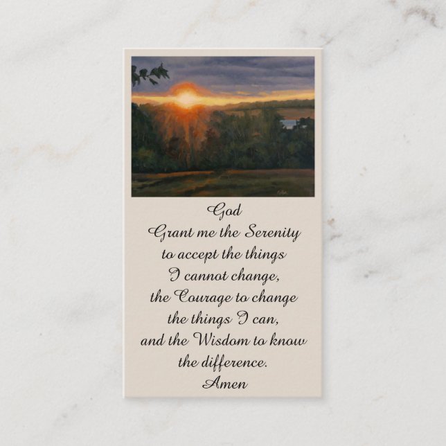 Firande om livserfarenhet Sympathy Sunset Card Visitkort (Framsida)
