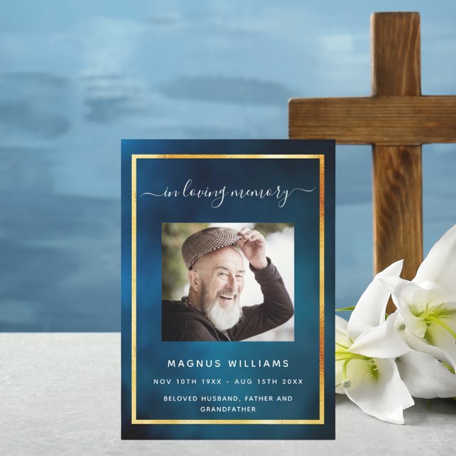 Firande på livets begravningsprogram blå himmel inbjudningar (Skapare uppladdad)