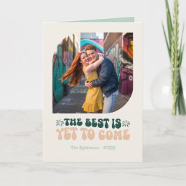 Firande Poppa Champagne Retro Nyår Foto Helgkort