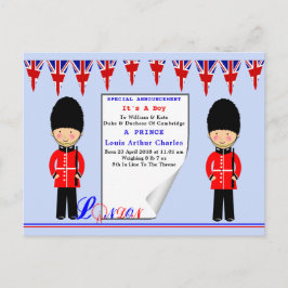 Firande Royal Baby Prince Louis Louis av Cambridge Inbjudan Vykort