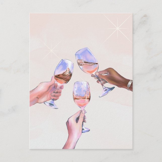 Firande som cheerar Champagneglas Toastar Vykort (Framsida)