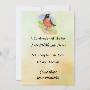 Firande till Life Service Robin Garden Bird Inbjudningar