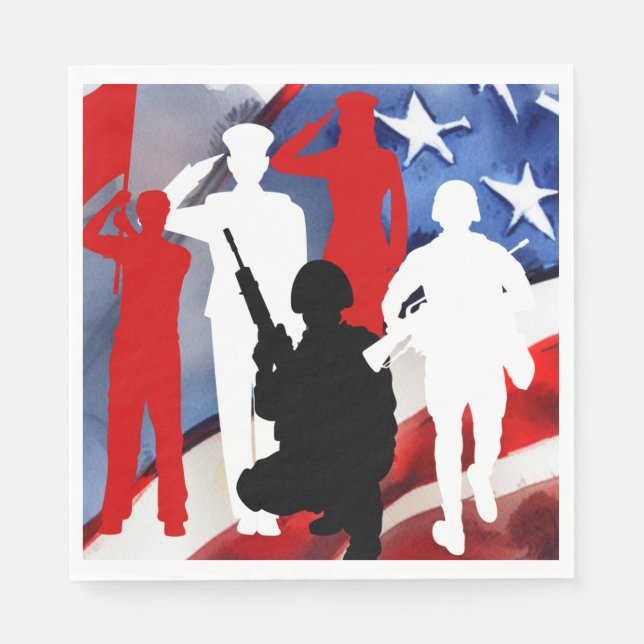 Firande veteraner pappersservett (Framsidan)