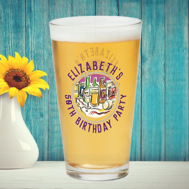 Firande vid 50:e födelsedag glaskopp (Skapare uppladdad)