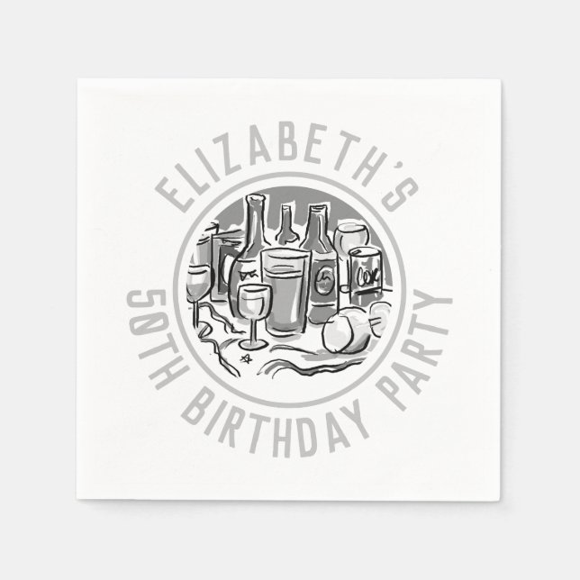 Firande vid 50:e födelsedag pappersservett (Framsidan)