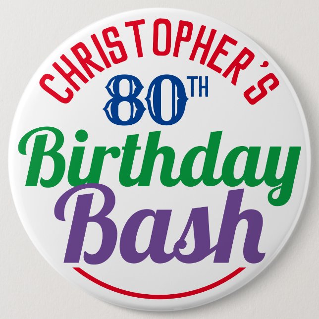 Firande vid 80:e födelsedagsknappen knapp (Framsida)