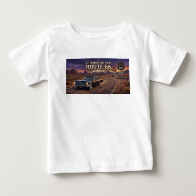 Firar 100 år: Route 66   T Shirt (Framsida)
