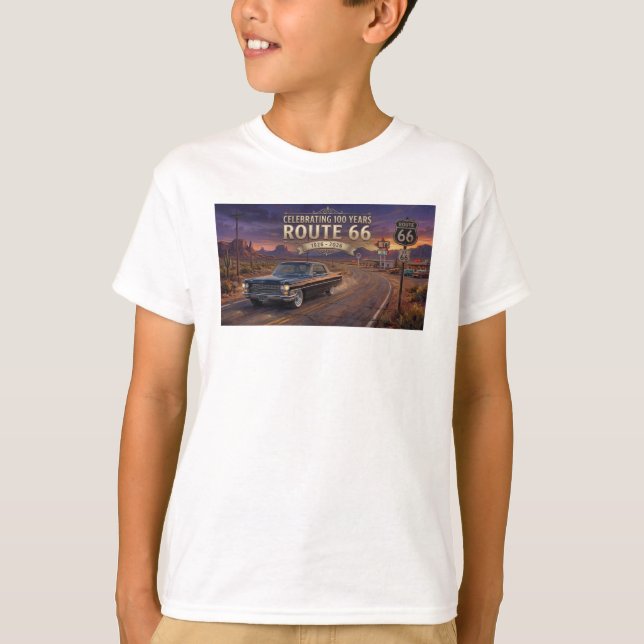 Firar 100 år: Route 66  T Shirt (Framsida)