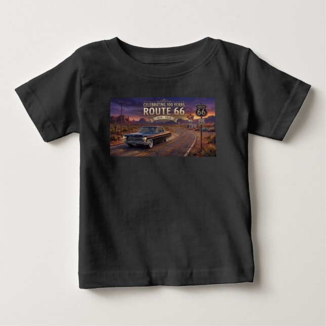 Firar 100 år: Route 66   T Shirt (Framsida)