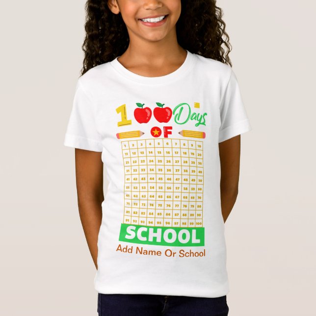 Firar 100 skoldagar med Roligt Counting T Shirt (Framsida)