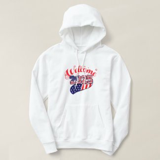 Firar 2025 med USA-Thétive Graphics Hoodie