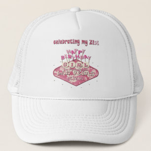 firar 21:a Las Vegas BIRTHDAY GIRL Hat Truckerkeps