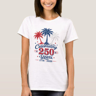 Firar 250 år Patriotiskt Tropiskt Tema T Shirt