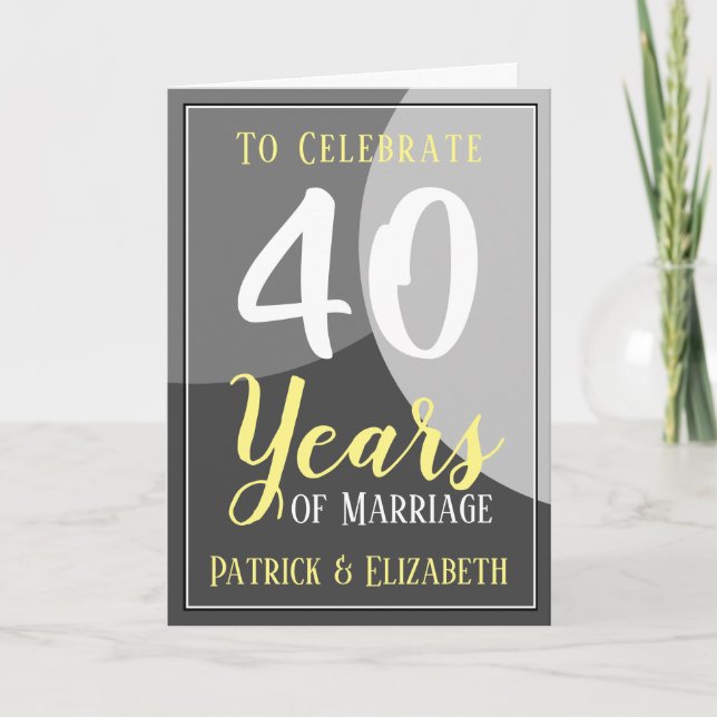Firar 40 år av Giftermål Kort (Framsida)