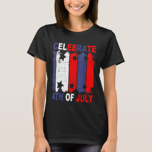 Firar 4 juli Lycklig Patriotic US Flagga Colo T Shirt