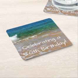 Firar 50:e Födelsedagsfesten Underläggs Underlägg Papper Kvadrat