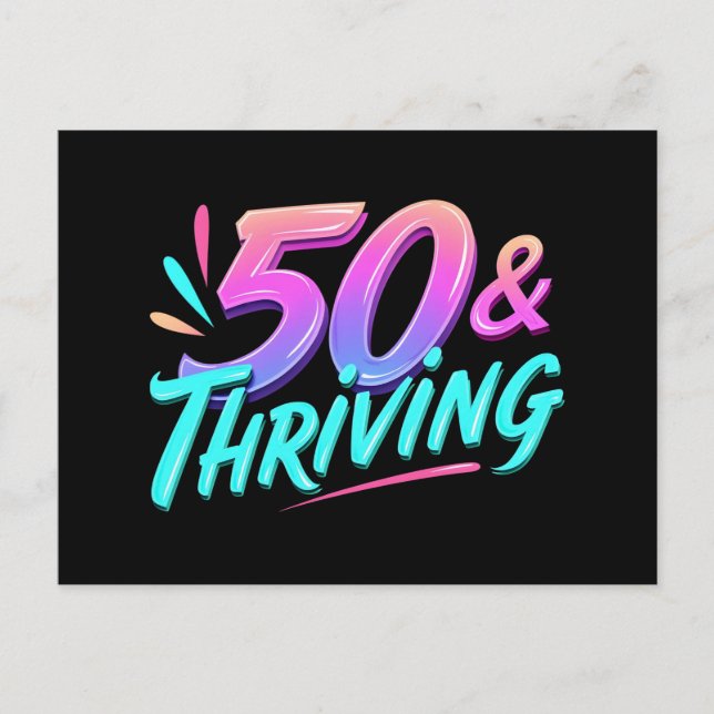 Firar 50:e och trivs födelsedag helg vykort (Framsida)