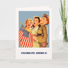 Firar America, 4:e juli Vintage Art Kort