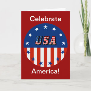Firar America Circle USA flagga Stars & Rand Kort
