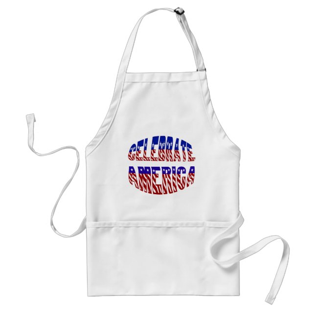Firar America Flagga Font #1 Apron Förkläde (Framsidan)