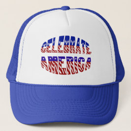 Firar America Flagga Font #1 Hat Keps