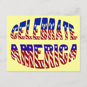 Firar America Flagga Font #1 vykort