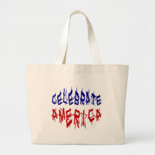 Firar America Flagga Font #2 Jumbo Tygkasse