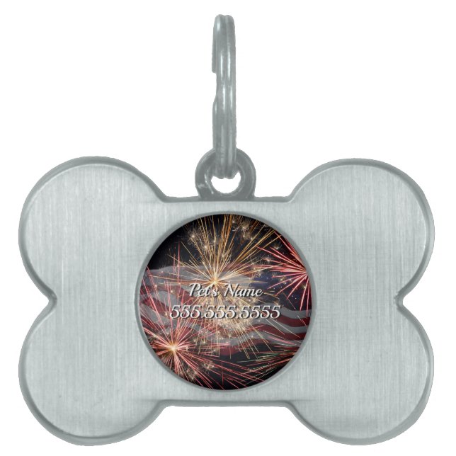 Firar America Pet Tag ID-bricka Husdjur (Framsidan)