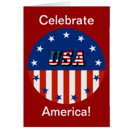Firar America USA flagga Stars Helgdag Card Hälsningskort