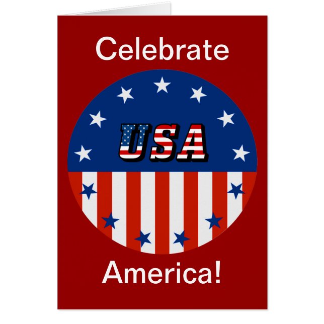 Firar America USA flagga Stars Helgdag Card Hälsningskort (Framsidan)