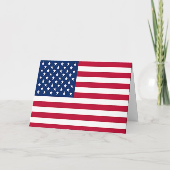 Firar American Flagga Helgkort (Framsida)