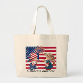 Firar American Flagga Jumbo Tygkasse