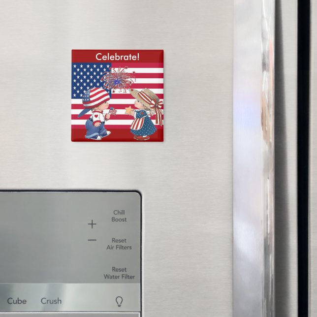 Firar American Flagga Magnet (In Situ (Fridge))