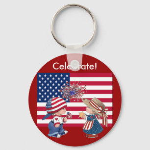 Firar American Flagga Nyckelring