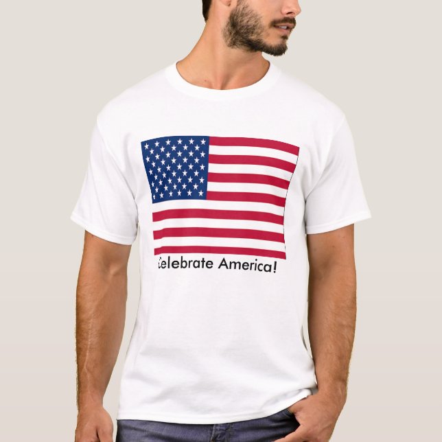 Firar American Flagga T-shirt (Framsida)