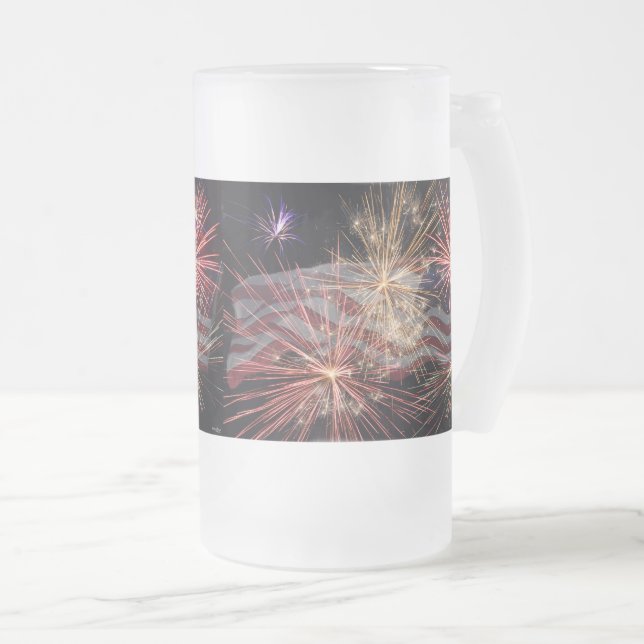 Firar Amerika Frosted Glass Beer Mugg (Framsida höger)