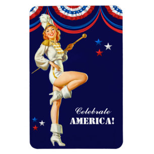 Firar Amerika. Vintage-stift med stift Magnet